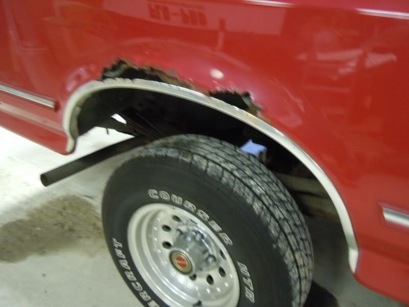 pics of fender flares on stock height and tire obs Ford Power Stroke